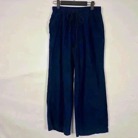 Linen Blend Wide Leg Elastic Waist Pant - Picture 1 of 12